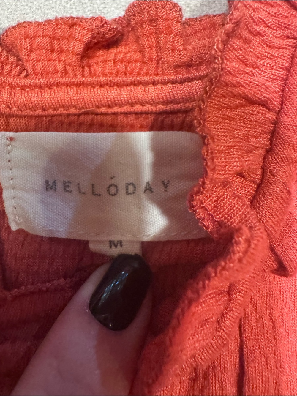 MELLODAY Coral Short-Sleeve Lace Yoke Top - Picture 3 of 5